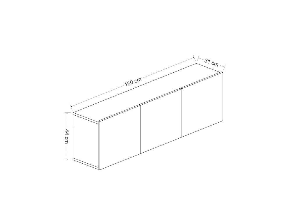 Meuble TV en bois "White" - 150 x 31 x 44 cm - Blanc