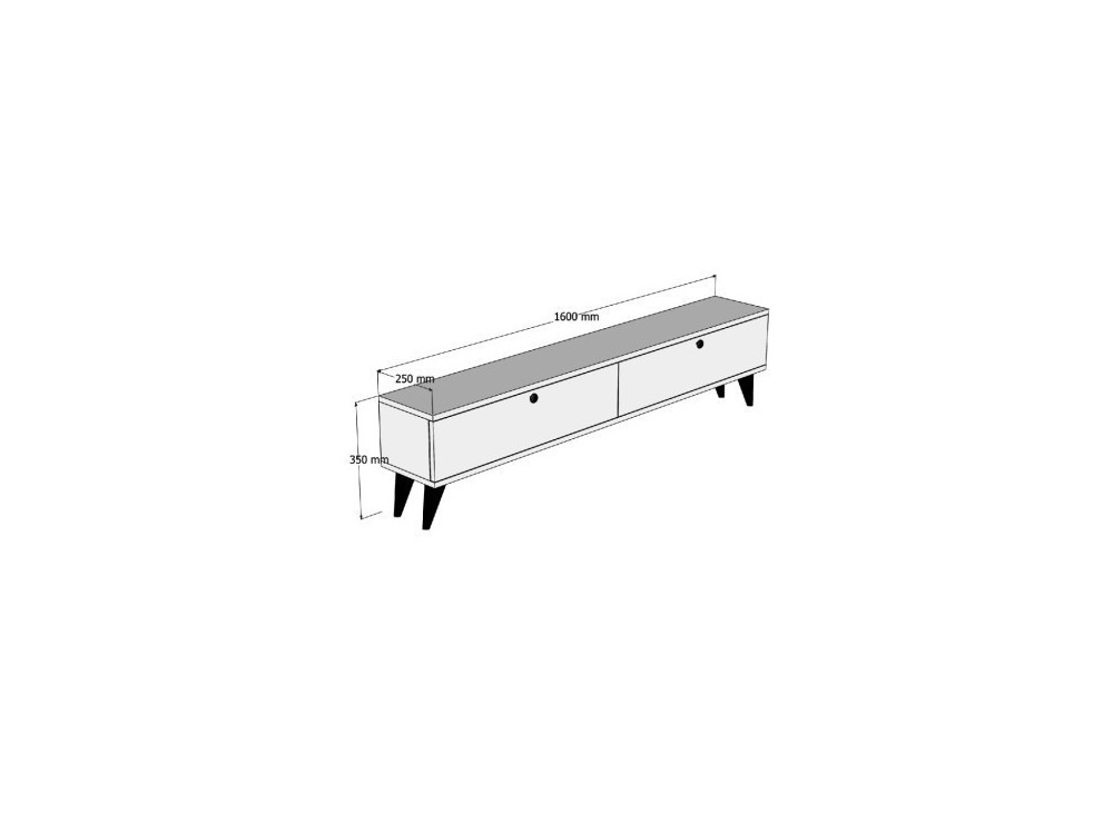 Meuble TV en bois "Parlak" - 160 x 25 x 40 cm - Beige