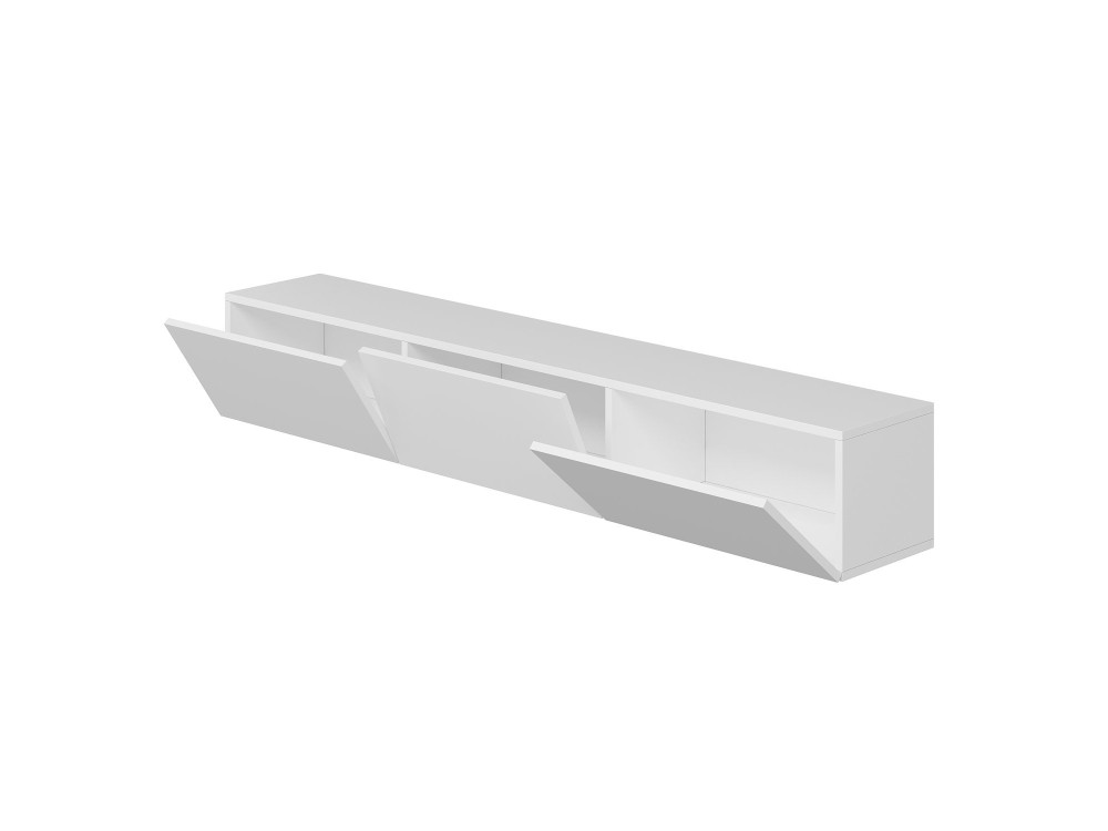 Meuble TV suspendu en bois "Rigel" - 180 x 32 x 30 cm - Blanc