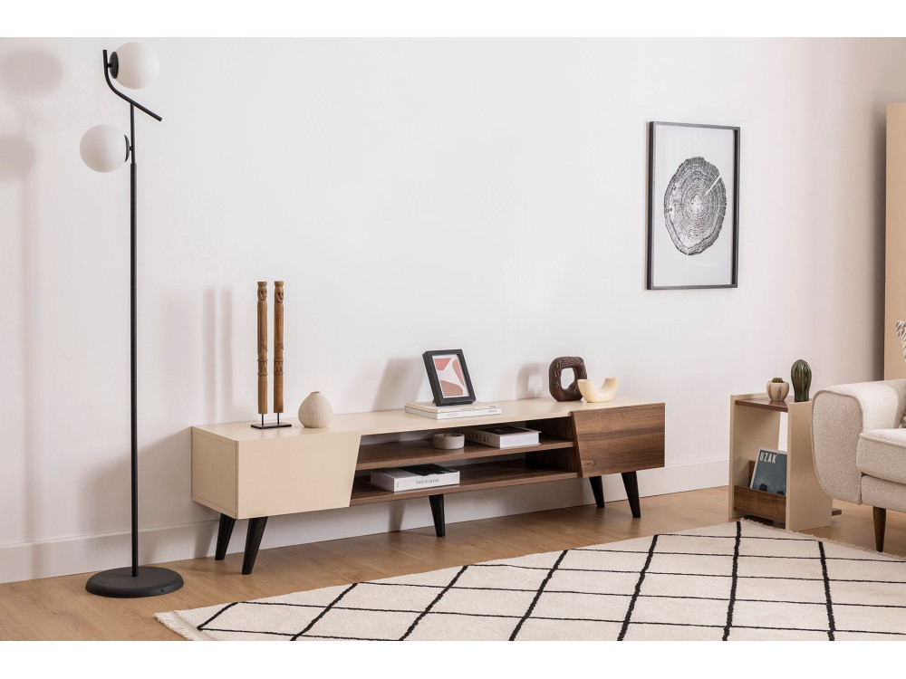 Meuble TV en bois "Clark" - 180 x 37 x 45 cm - Marron