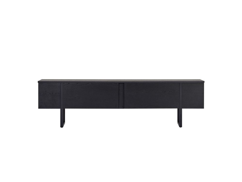 Meuble TV en bois "Onera" - 180 x 30 x 50 cm - Bois Noir / Noir