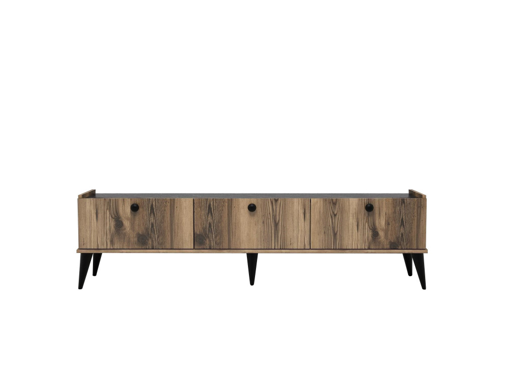 Meuble TV en bois "Lidya" - 180 x 35 x 49 cm - Marron