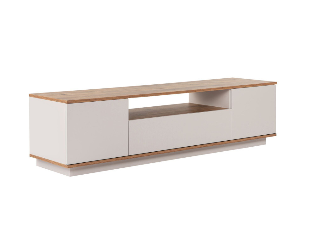 Meuble TV en bois "Veramont" - 180 x 44 x 44 cm - Crème