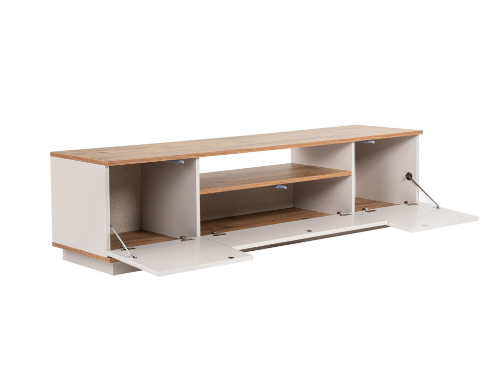 Meuble TV en bois "Veramont" - 180 x 44 x 44 cm - Crème