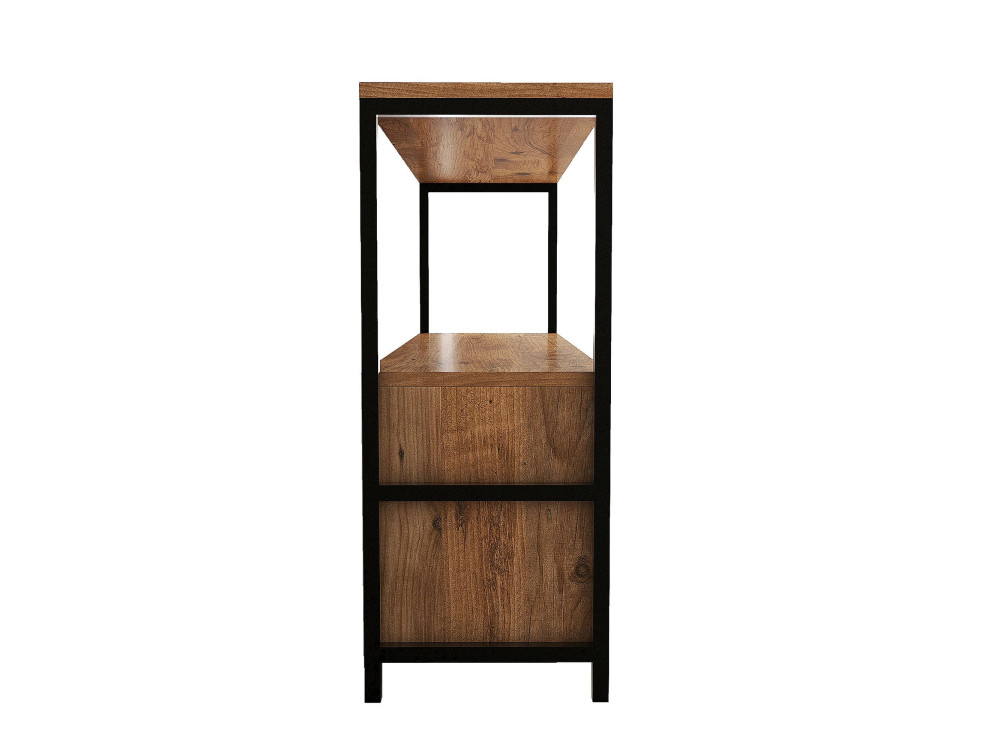 Buffet en bois "Nero" - 120 x 30 x 75 cm - Pin atlantique Noir