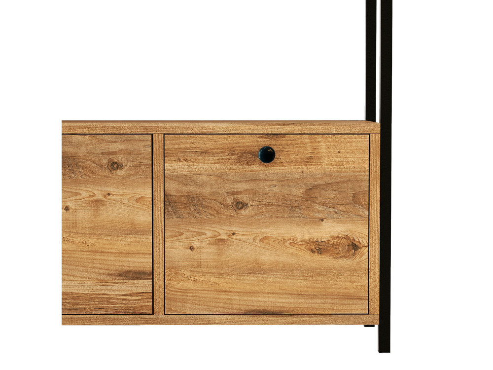 Buffet en bois "Nero" - 120 x 30 x 75 cm - Pin atlantique Noir