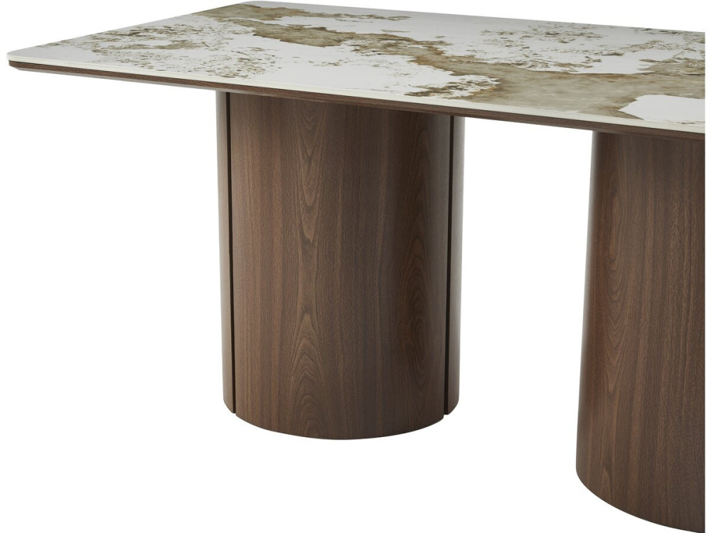 Table à manger rectangulaire en céramique pendora "Milano" - 6 places - Marron