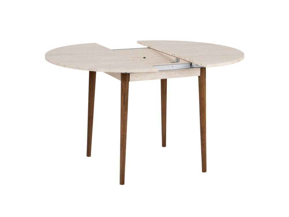 Table à manger extensible en bois "Viona" 100 x 100 x 75 cm - Travertin
