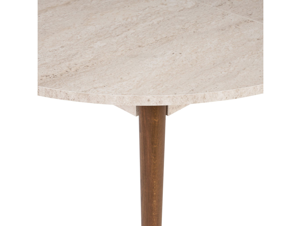 Table à manger extensible en bois "Viona" 100 x 100 x 75 cm - Travertin