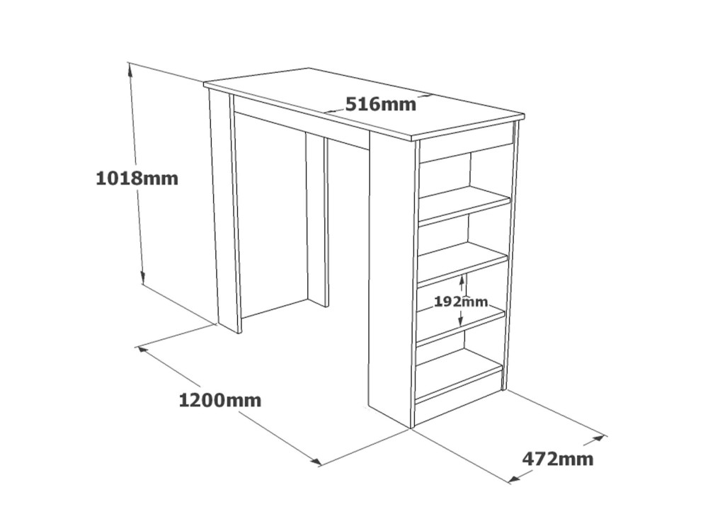 Table de repas en bois "Setup" - 120 x 52 x 102 cm - Marron