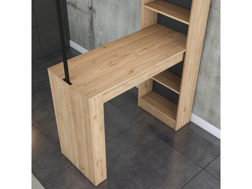 Table de repas avec étagères en bois "Jacob" - 120 x 56 x 199 cm - Marron