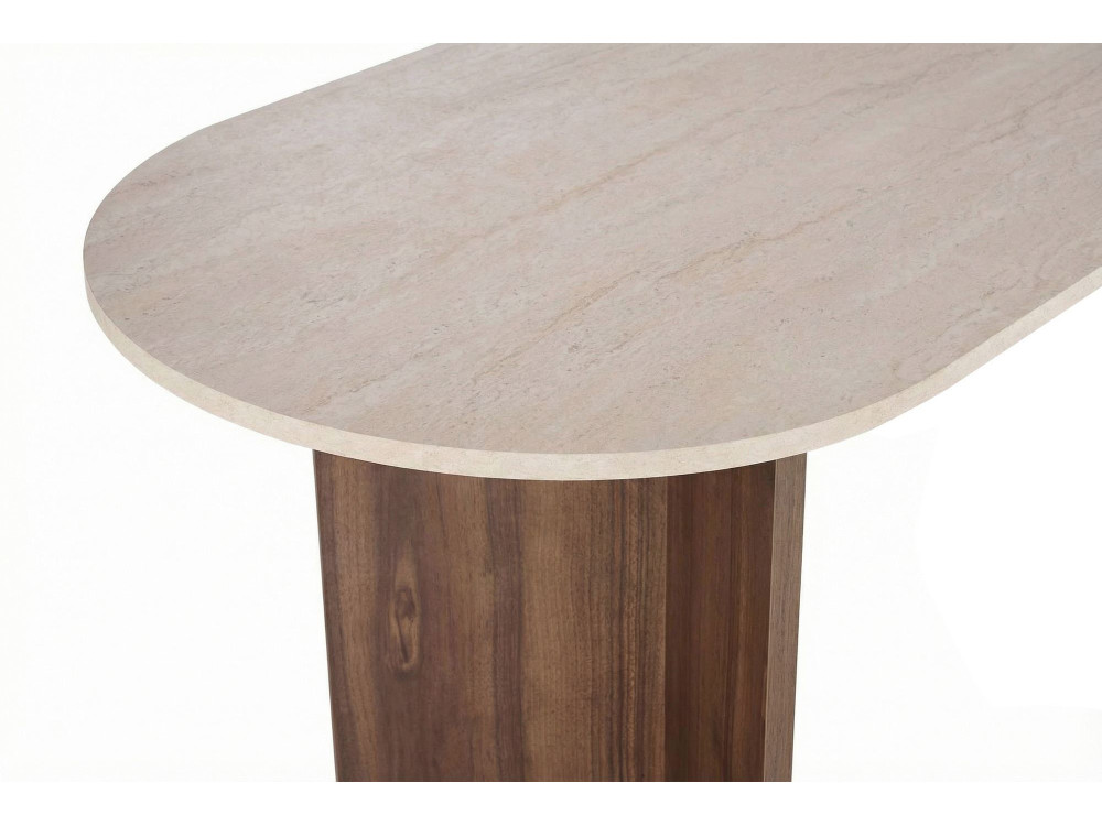 Table à manger en bois "Virella" - 120 x 120 x 75 cm - Travertin