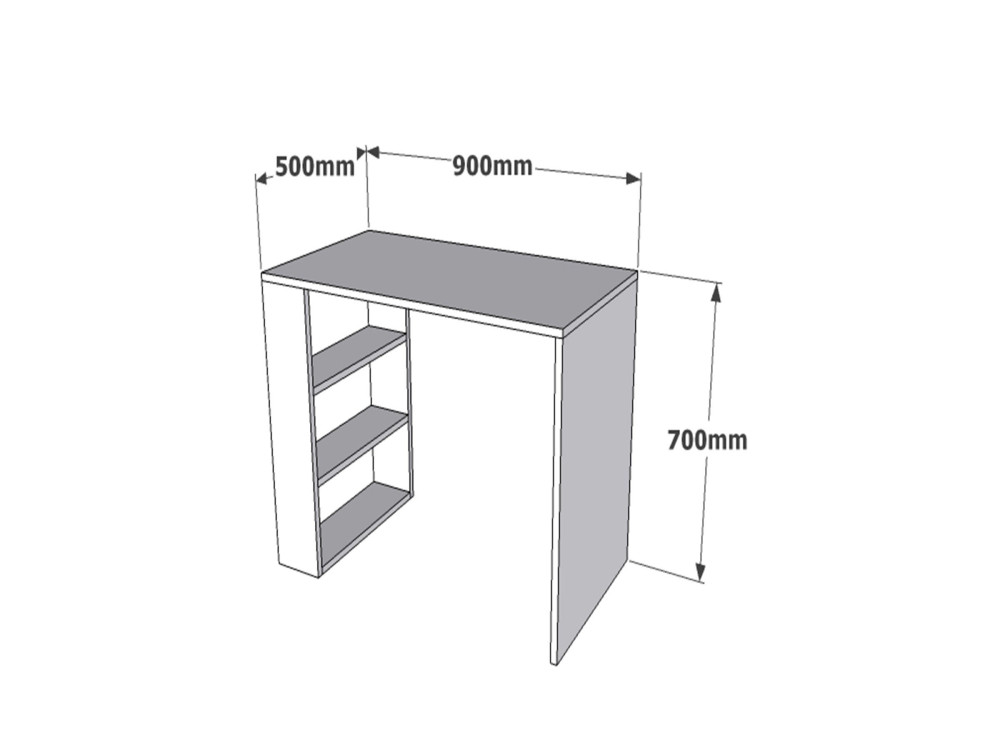 Bureau en bois "Cool" - 90 x 50 x 70 cm - Blanc