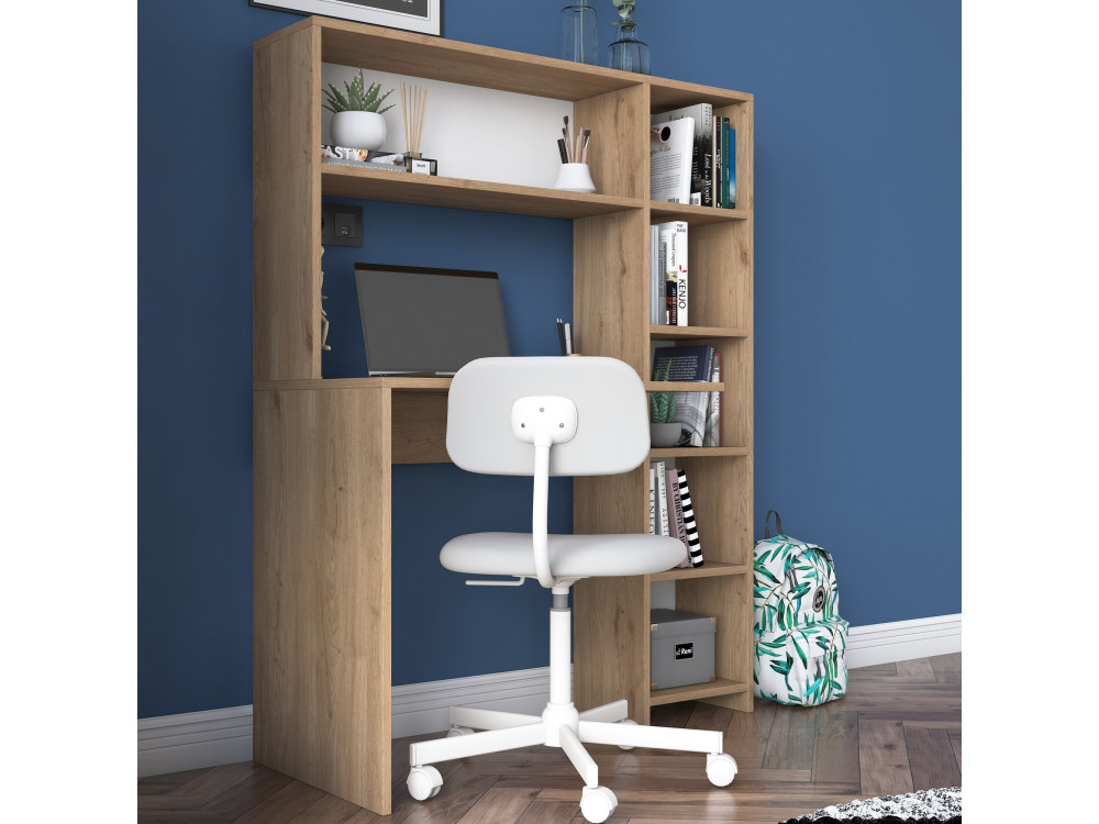bureau en bois "Haham" 113 x 40 x 142 cm - Chêne