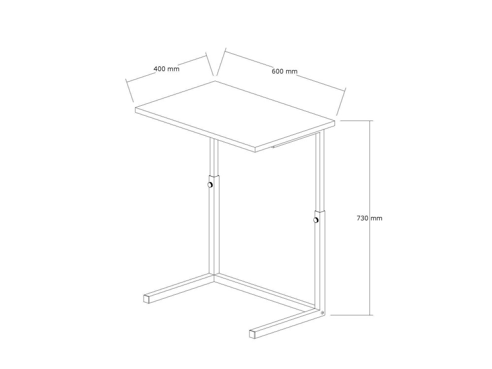 Bureau d'appoint en bois "Sparkle" - 60 x 40 x 73 cm - Marron