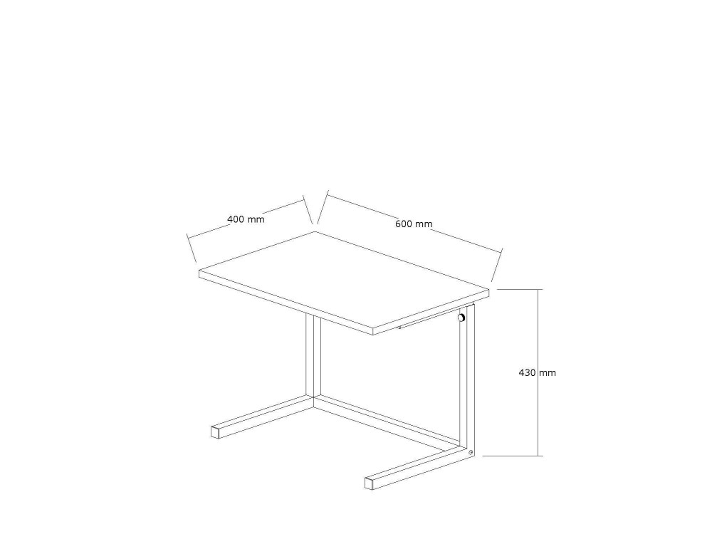 Bureau d'appoint en bois "Sparkle" - 60 x 40 x 73 cm - Marron