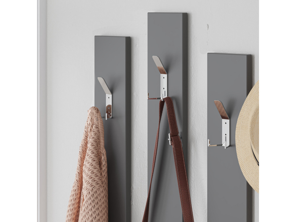 Meuble d'entrée avec miroir en bois "Ramda" - 137 x 35 x 154 cm - Gris anthracite