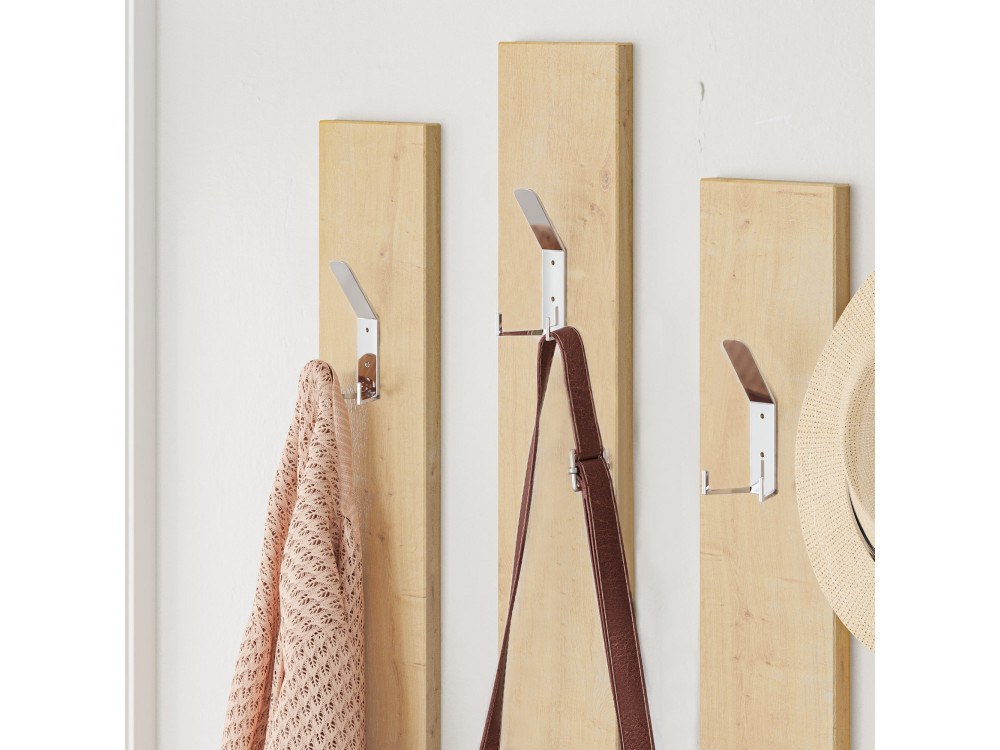 Meuble d'entrée avec miroir en bois "Ramda" - 137 x 35 x 154 cm - Beige