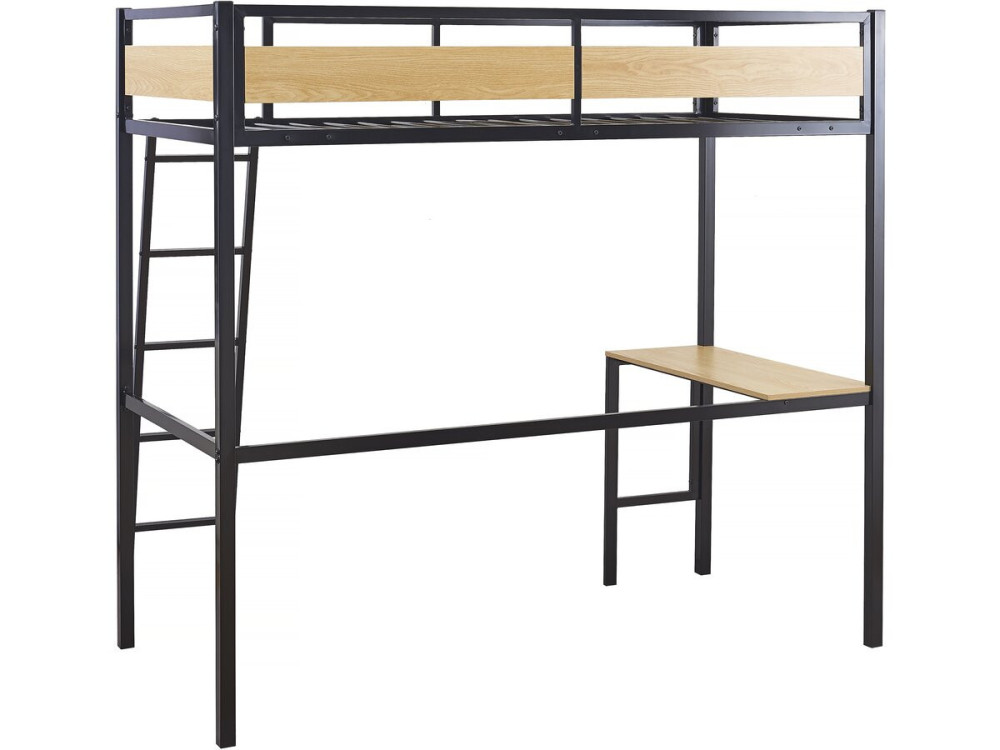 Lit mezzanine avec bureau “Ethan” - 90 x 190 cm - Noir