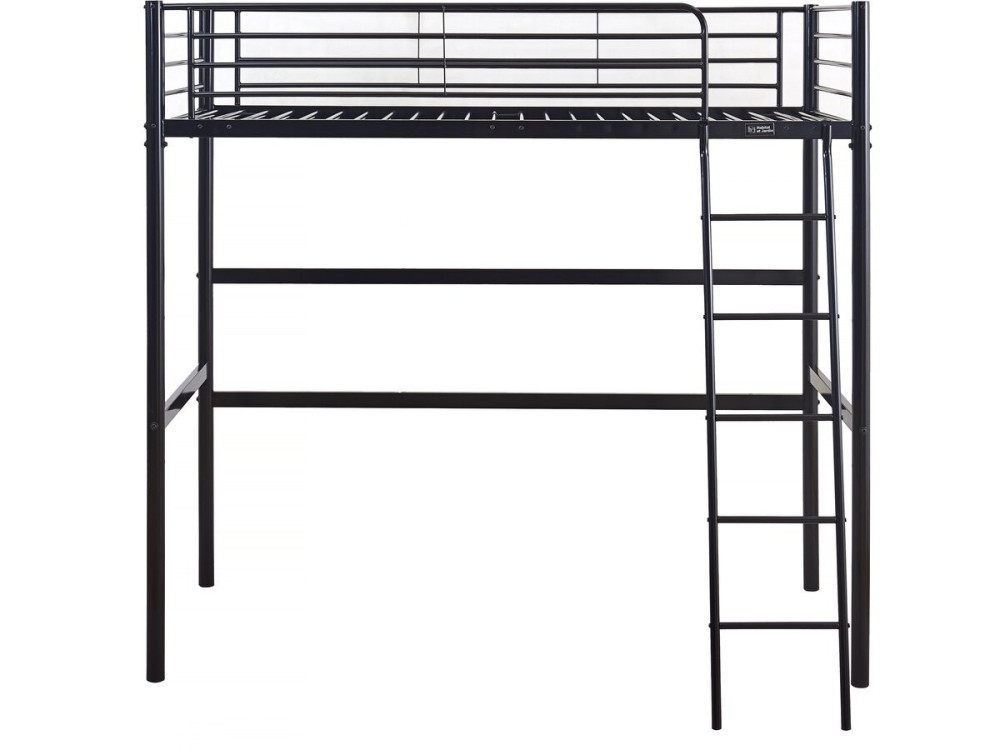 Lit mezzanine en métal "Alora" - 90 x 190 cm - Noir