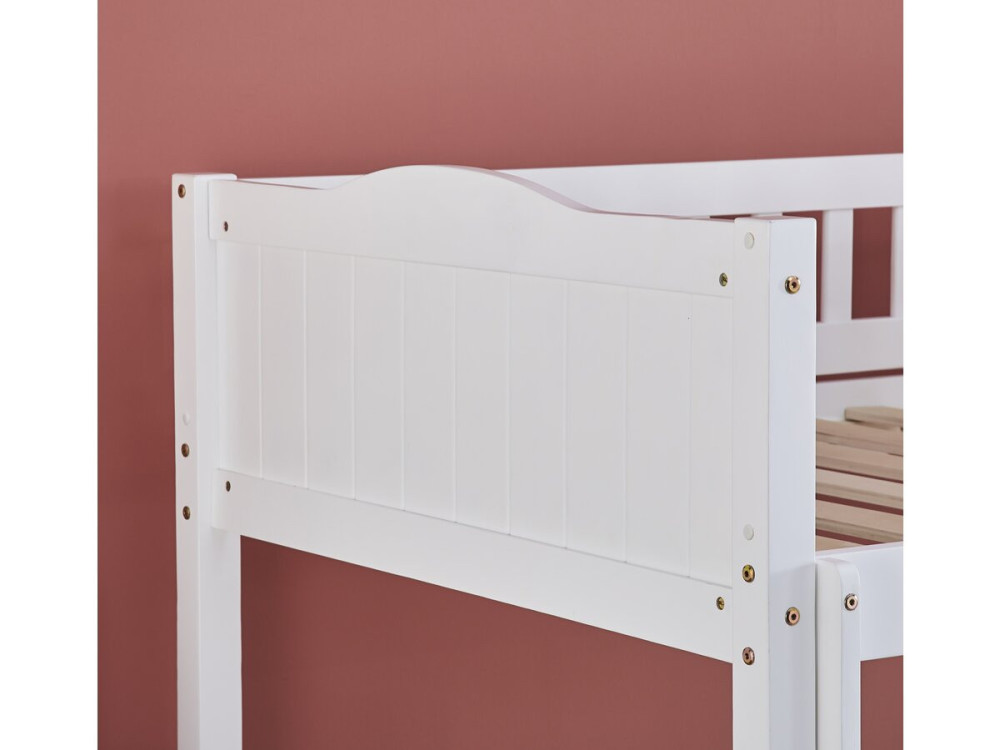 Lit superposé enfant "Gabriel" - Bois - Blanc - 90 x 190 cm
