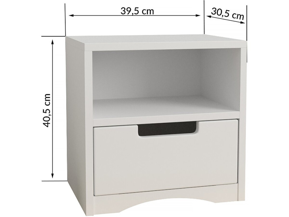Table de chevet pour enfants "Classic" -40,5 x 39,5 x 30,5 cm- Blanc