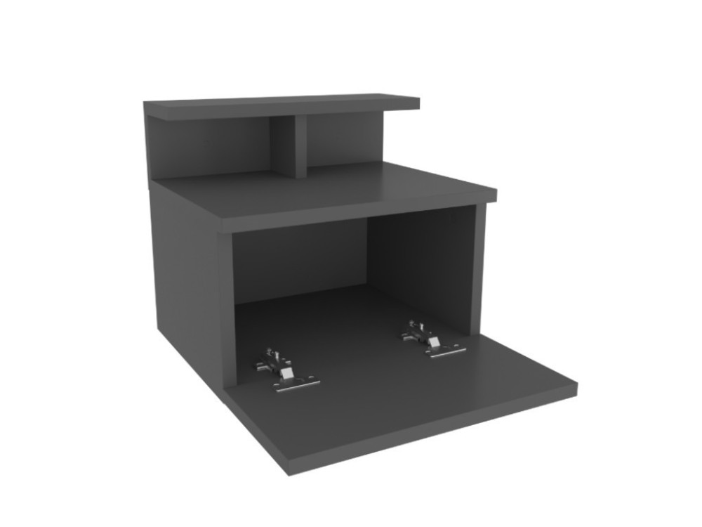 Table de chevet murale en bois "Alice" - 40 x 32 x 35 cm - Gris anthracite