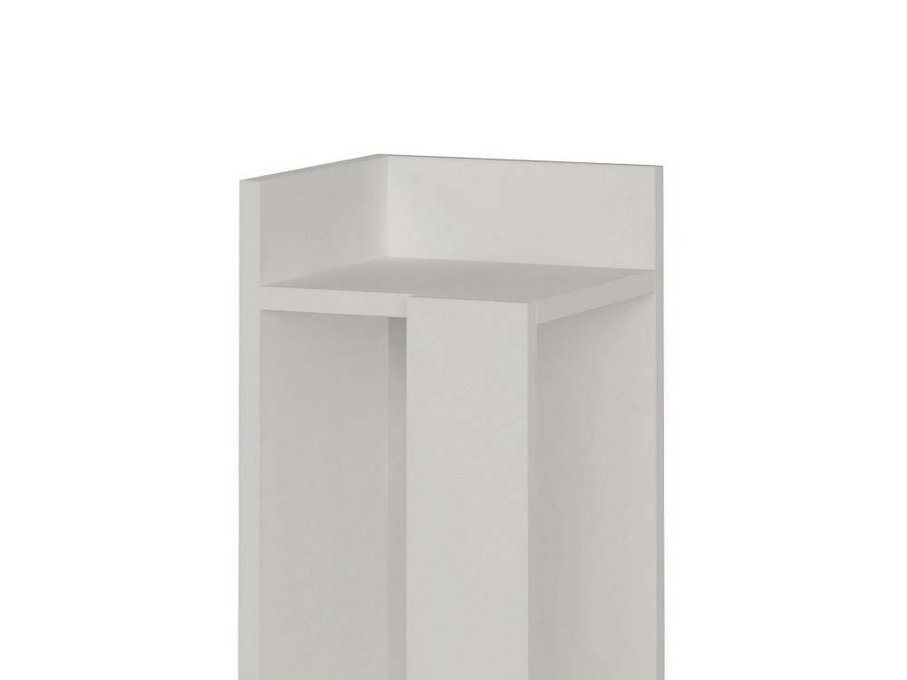 Table de chevet en bois "Elos Left" - 25 x 27 x 60 cm - Blanc