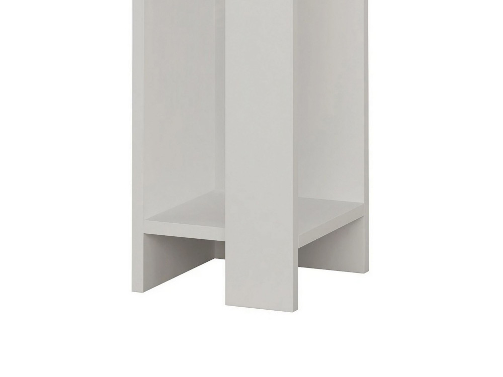 Table de chevet en bois "Elos Left" - 25 x 27 x 60 cm - Blanc