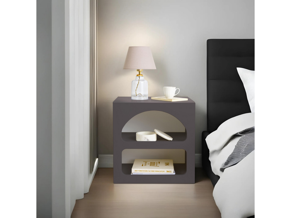 Table de chevet en bois "Lorin" - 50 x 40 x 50 cm - Gris anthracite