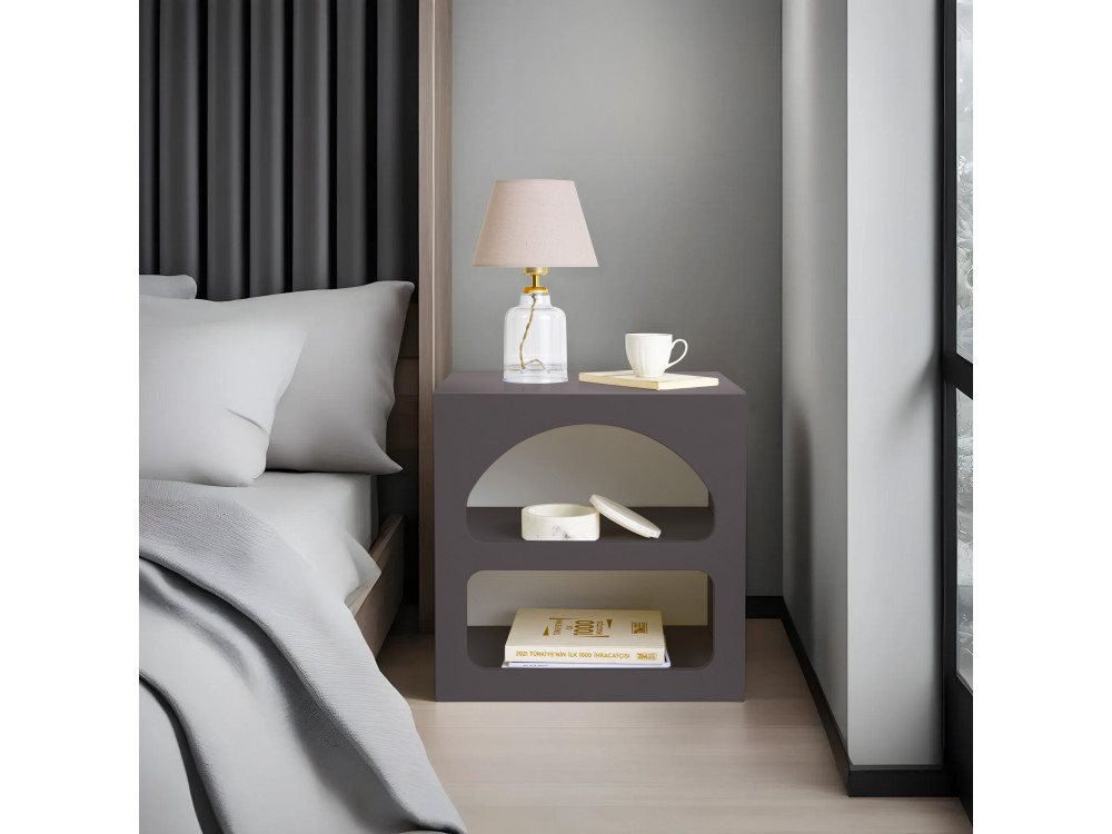 Table de chevet en bois "Lorin" - 50 x 40 x 50 cm - Gris anthracite