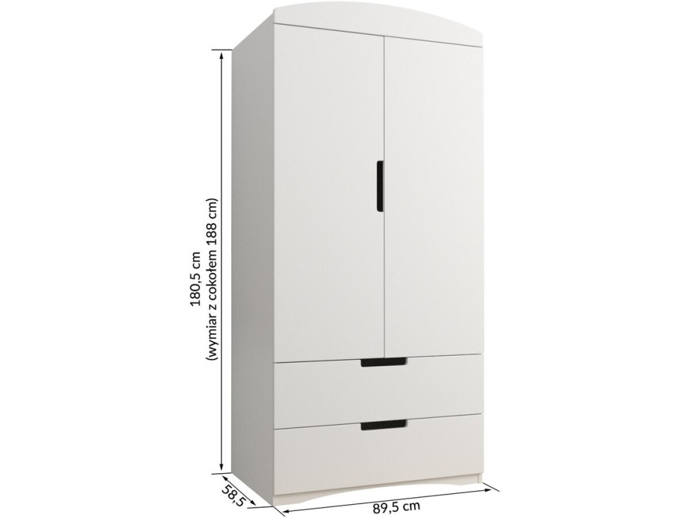 Armoire pour enfants "Classic" - 175,5 x 90 x 52 cm - Blanc