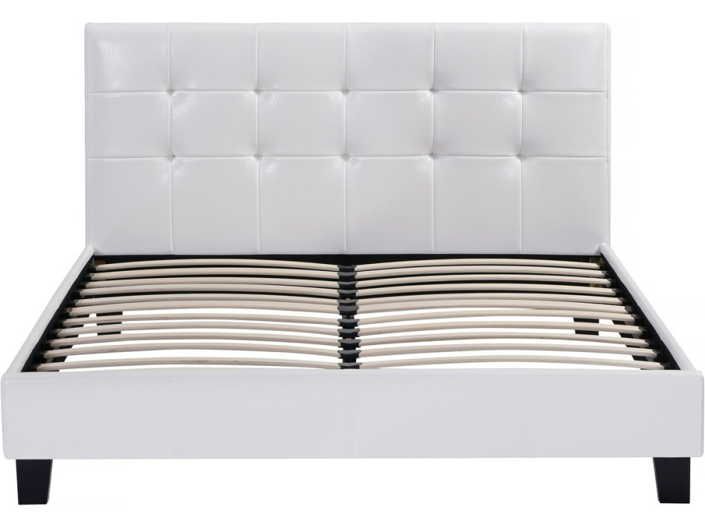 Lit double en pvc "Julia" - 160 x 200 cm - Blanc