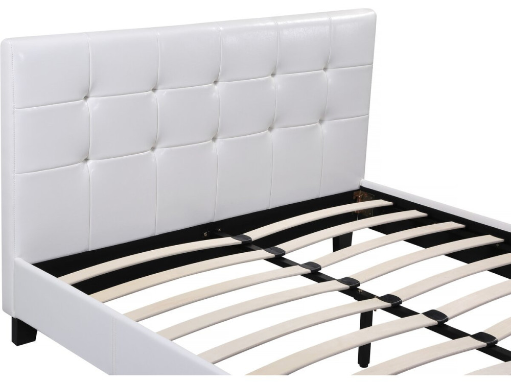 Lit double en pvc "Julia" - 160 x 200 cm - Blanc