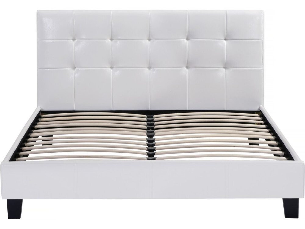 Lit double en pvc "Julia" - 140 x 190 cm - Blanc