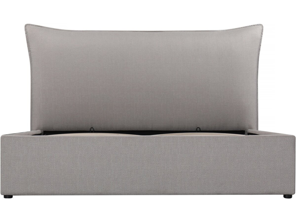 Lit coffre double "Megeve" 140 x 200 cm - Gris