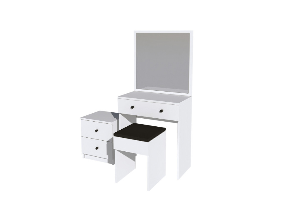 Ensemble de coiffeuse en bois "Nice" - 65 x 35 x 139 cm - Blanc