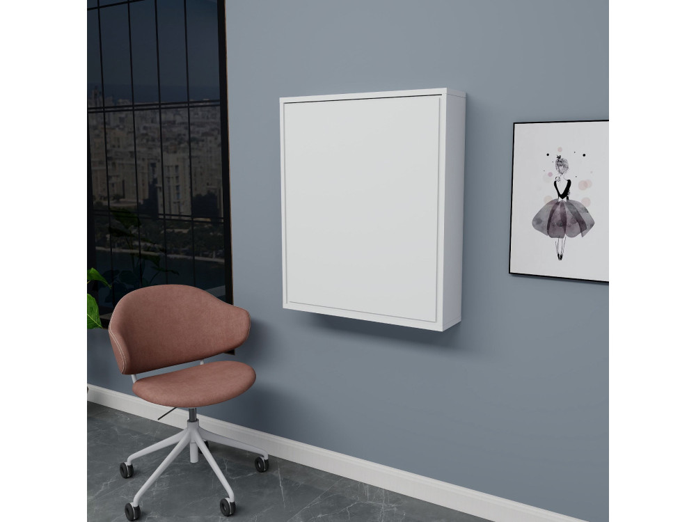 Table de maquillage en bois "Sedir" - 90 x 59 x 74 cm - Blanc