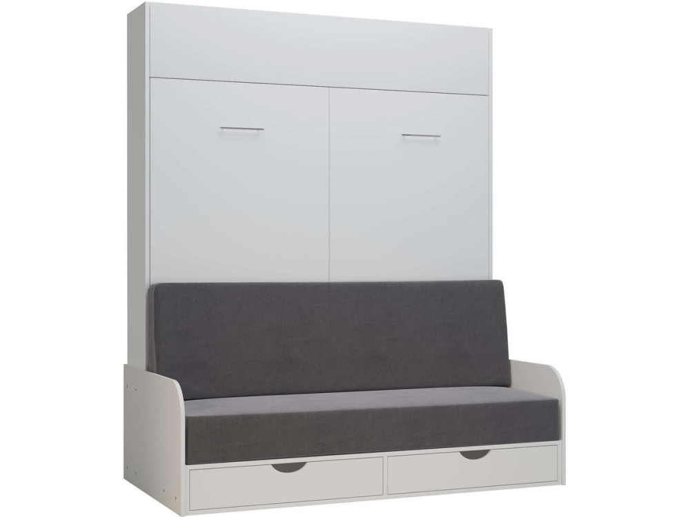 Lit escamotable "NYD SOFA 5" - 160 X 200 cm – Blanc