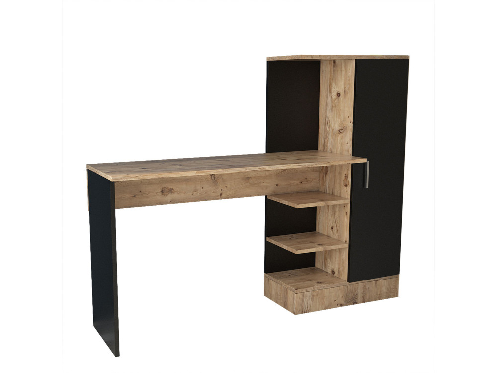 Bureau en bois "CT2" - 152 x 40 x 120 cm - Pin atlantique Noir