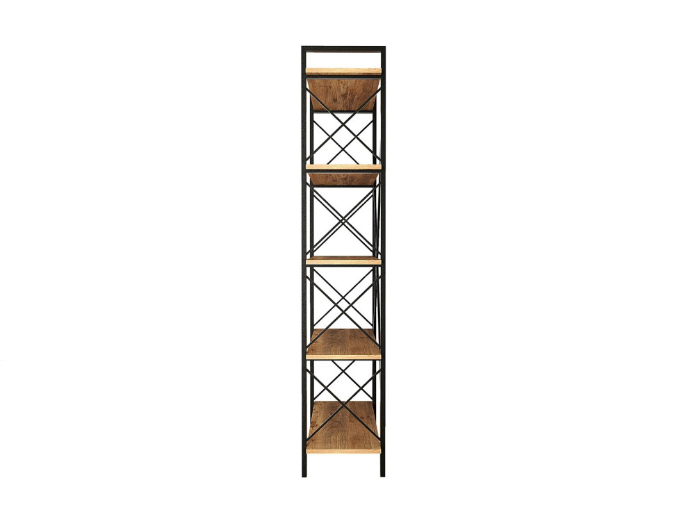 Bibliothèque en bois "Nero" - 90 x 33 x 180 cm - Pin atlantiqueNoir