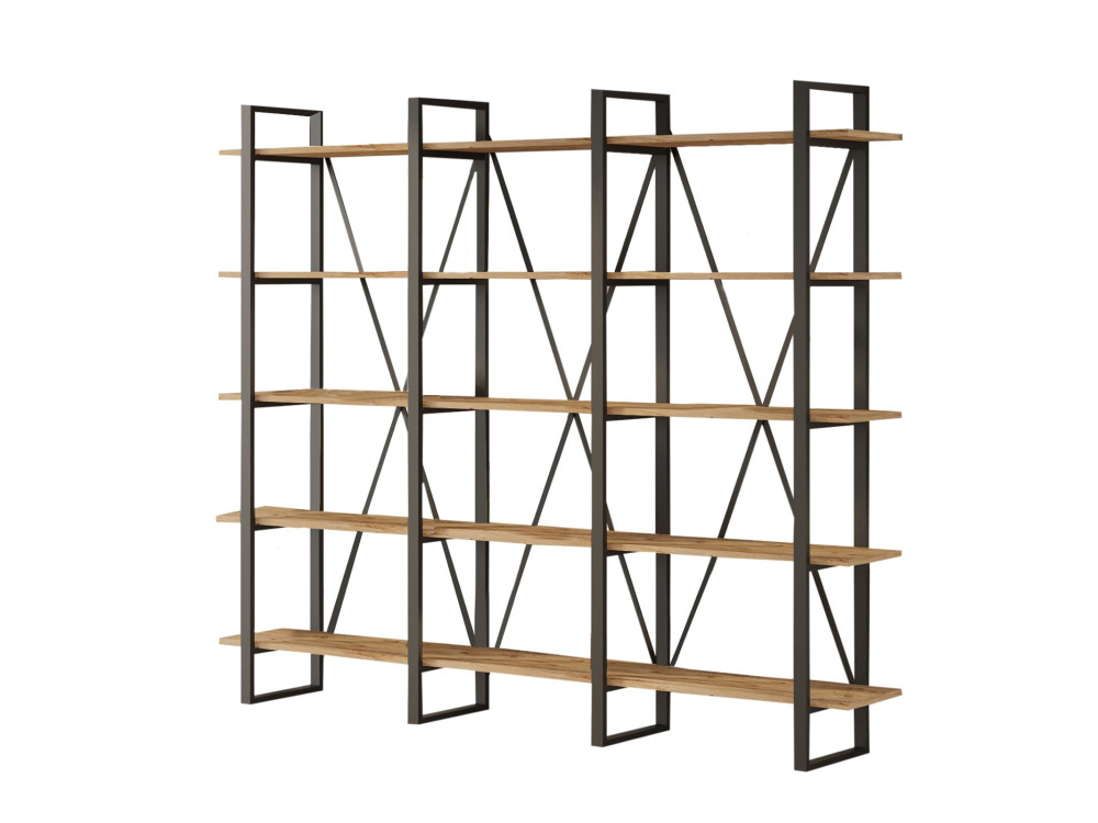 Bibliothèque en bois "ML4" - 219 x 34 x 180 cm - Pin atlantique