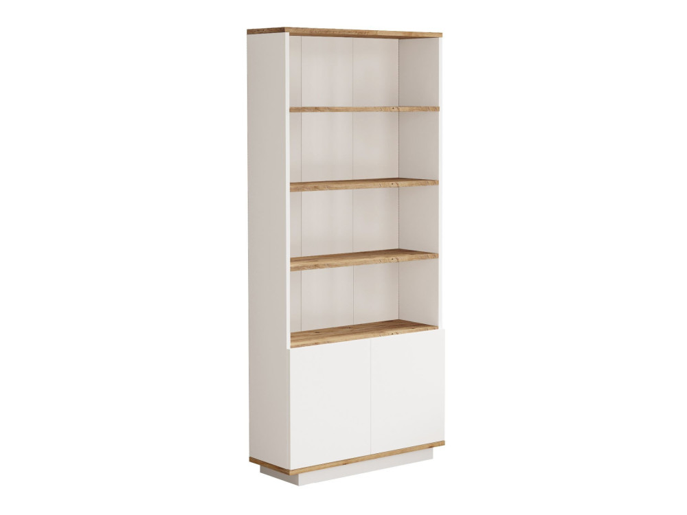 Bibliothèque en bois "FR16" - 75 x 26 x 168 cm - Pin atlantiqueBlanc