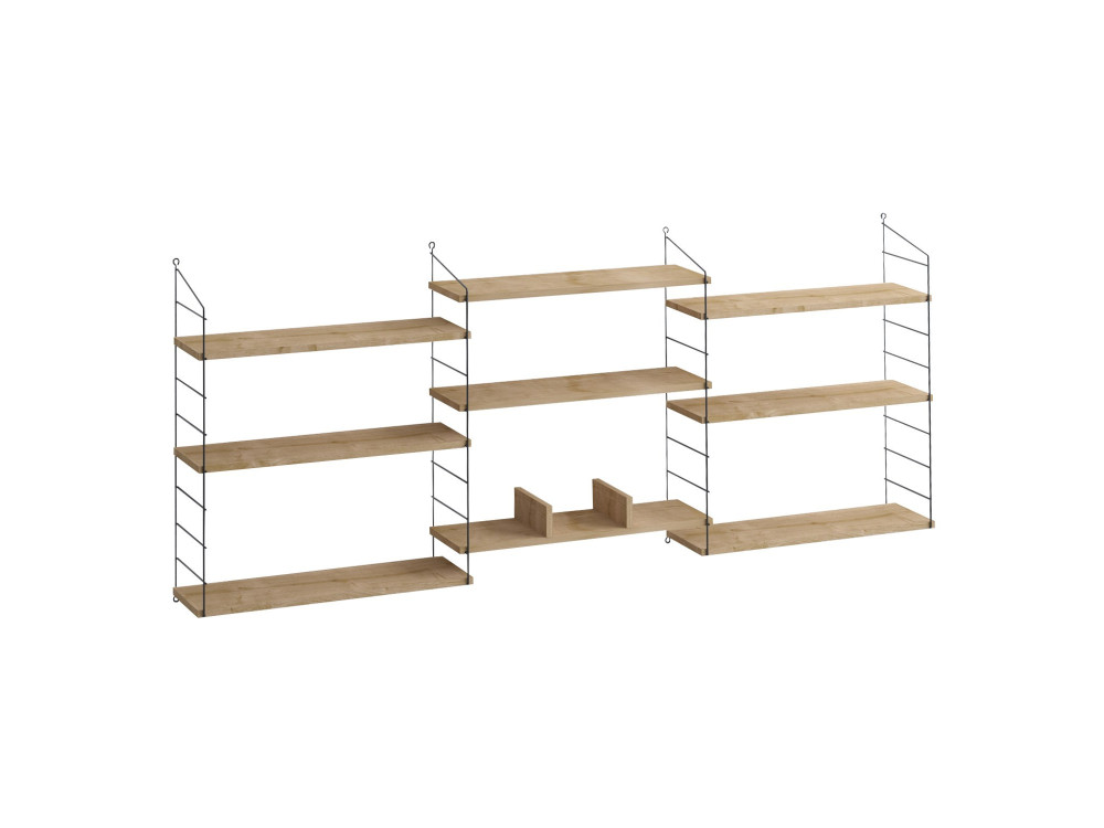 Bibliothèque en bois "Laba" - 216 x 20 x 85 cm - Chêne