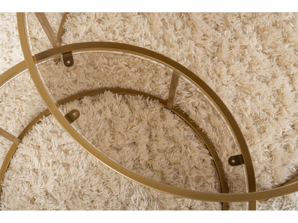 Lot de 2 tables basses en métal "Aurum" - 80 x 80 x 43 cm - Or Bronze