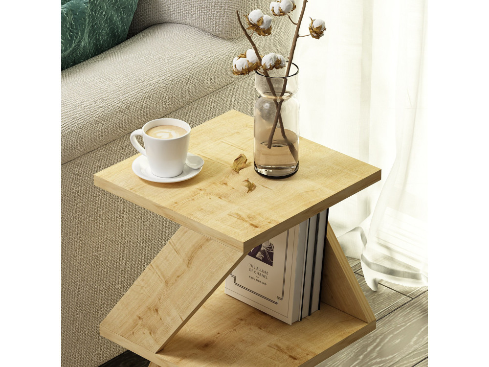 Table d'appoint en bois "Albeni" - 30 x 30 x 50 cm - Chêne Saphir
