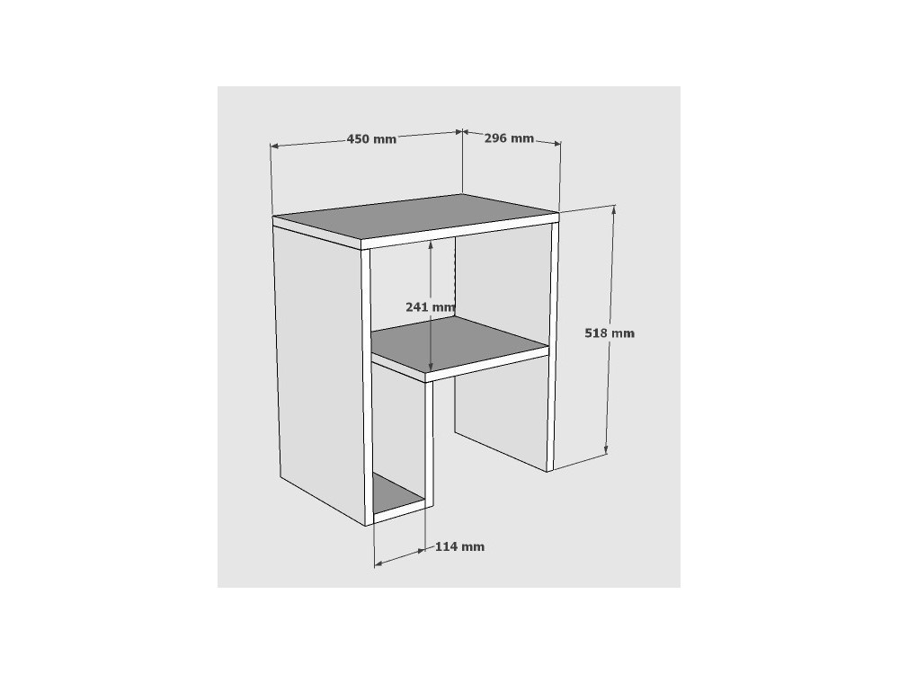 Table d'Appoint en bois "Yepa" - 45 x 29 x 51 cm - Chêne Saphir