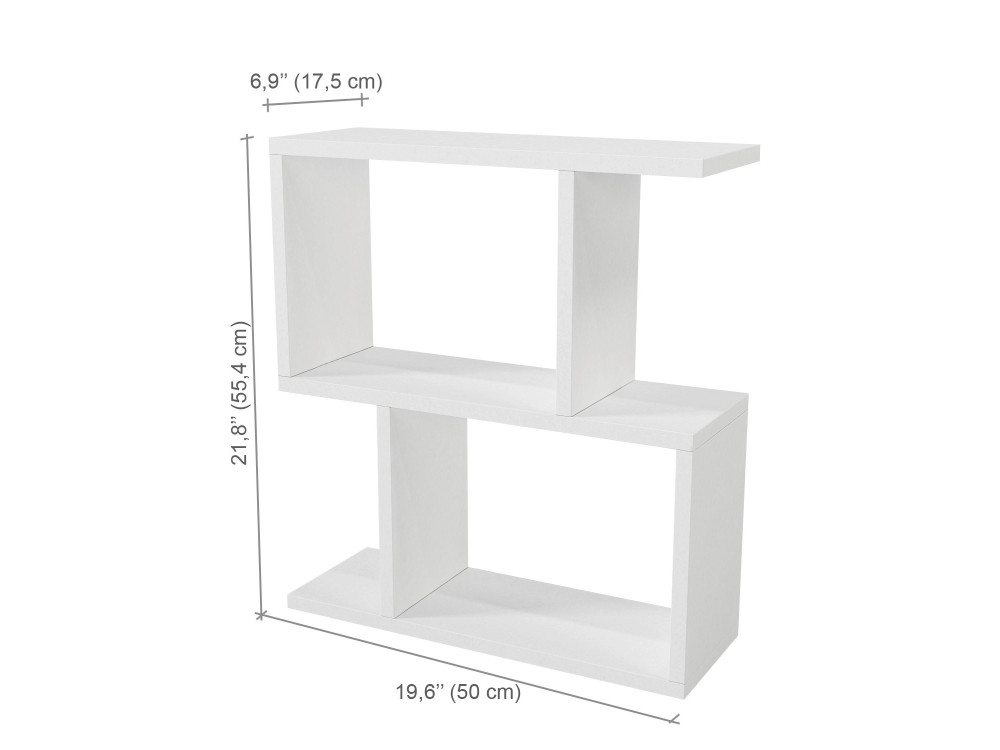 Table d'appoint en bois "Karinus" - 50 x 17 x 55 cm - Blanc