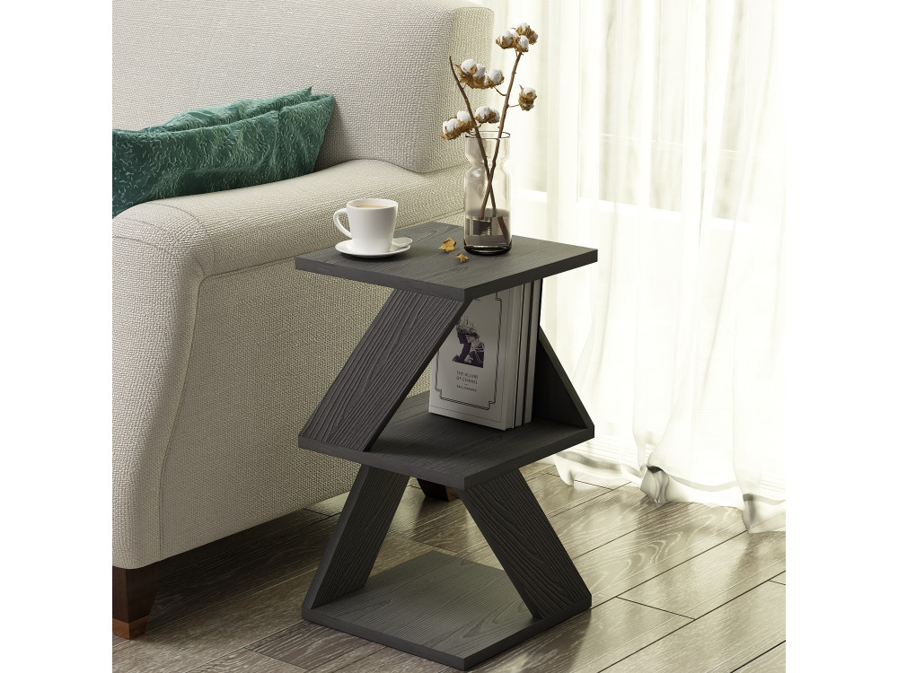 Table d'appoint en bois "Albeni" - 30 x 30 x 54 cm - Noir