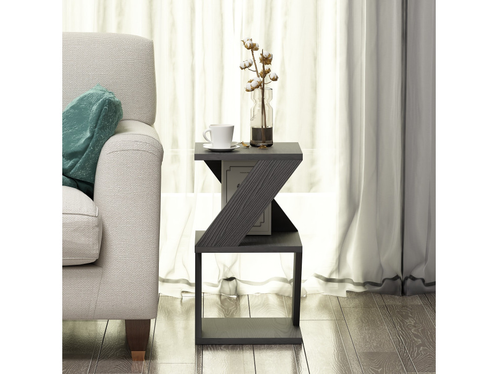 Table d'appoint en bois "Albeni" - 30 x 30 x 54 cm - Noir